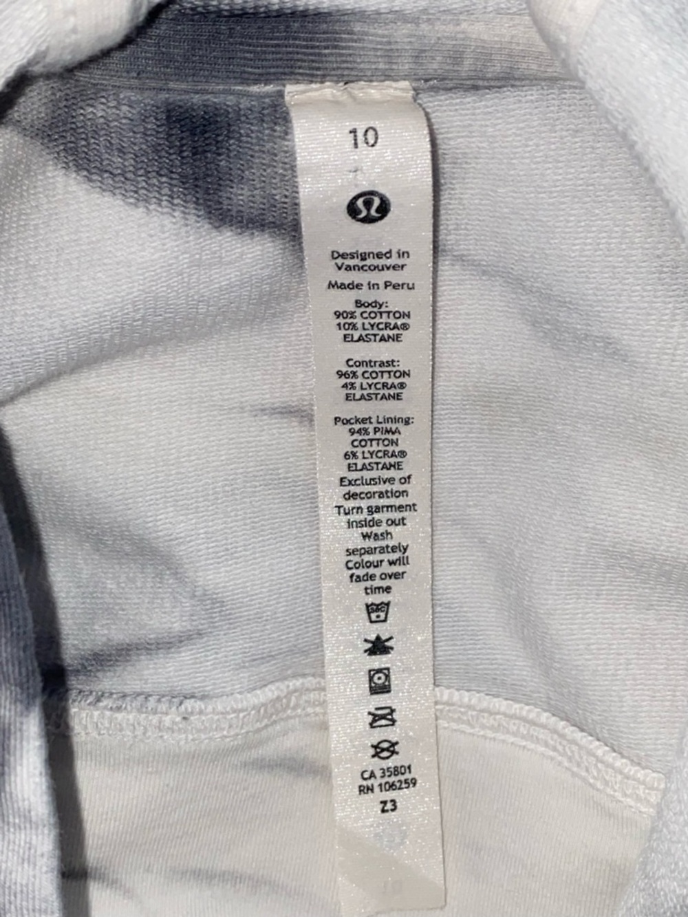Rare Lululemon LA All Yours Bubble Hem Hoodie Size 10 Deep Coal Wash Wave - Picture 4 of 6